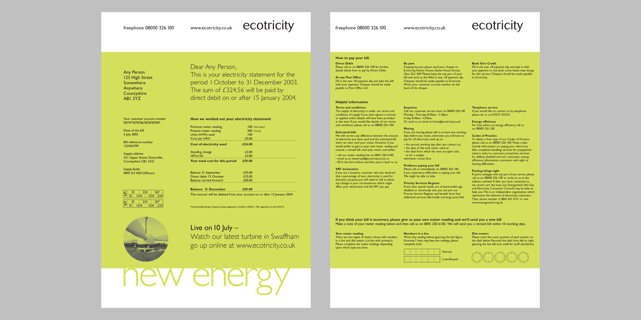 Ecotricity bills